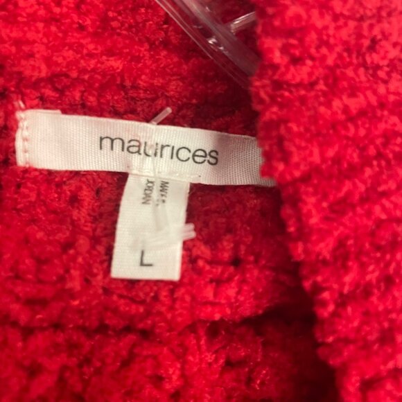 Maurices Women's Knit Sweater Mock Neck Long Sleeve Red Size Large - Picture 8 of 9